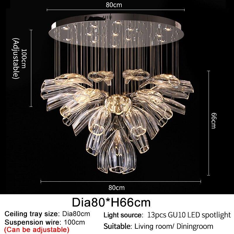 ChandeliersDecor.com-Chandeliers-Crystal Glass Petals Chandelier: Elegant Lighting Fixtures