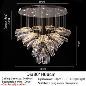 ChandeliersDecor.com-Chandeliers-Crystal Glass Petals Chandelier: Elegant Lighting Fixtures