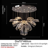 ChandeliersDecor.com-Chandeliers-Crystal Glass Petals Chandelier: Elegant Lighting Fixtures