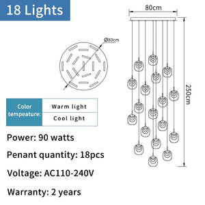 ChandeliersDecor.com-Staircase Chandelier-Crystal LED Pendant Chandelier – Rotating Staircase Lighting
