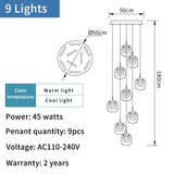 ChandeliersDecor.com-Staircase Chandelier-Crystal LED Pendant Chandelier – Rotating Staircase Lighting