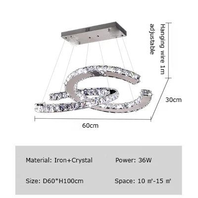 ChandeliersDecor.com-Chandeliers-Crystal Loops Chandelier: Premium Lighting Décor