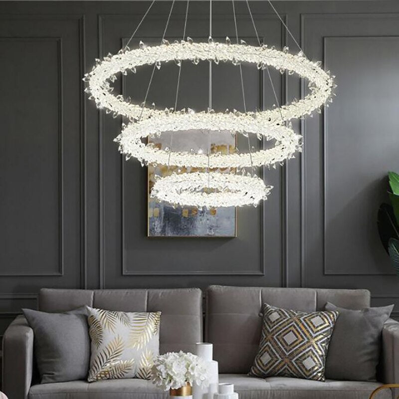 ChandeliersDecor.com-Chandeliers-Crystal Ring Chandelier: Dazzling Lighting Fixture