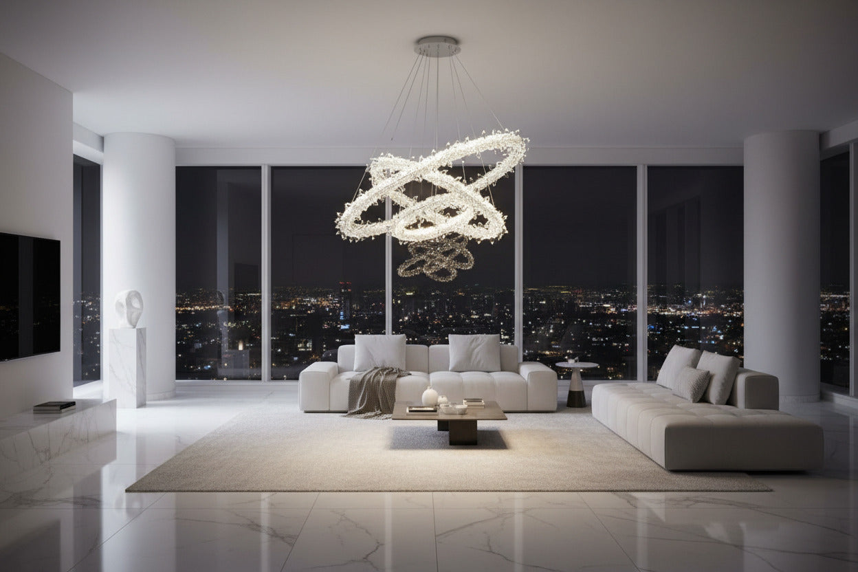 Crystal Ring Chandelier: Dazzling Lighting Fixture-ChandeliersDecor.com