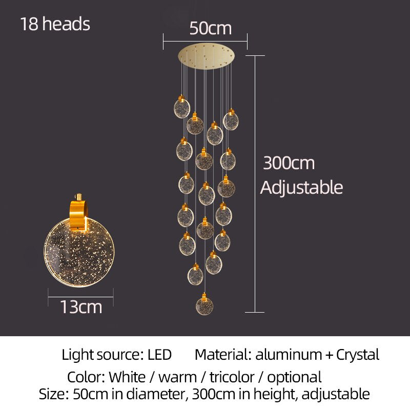 ChandeliersDecor.com-Staircase Chandelier-Crystal Rings Staircase Chandelier: Premium Lighting