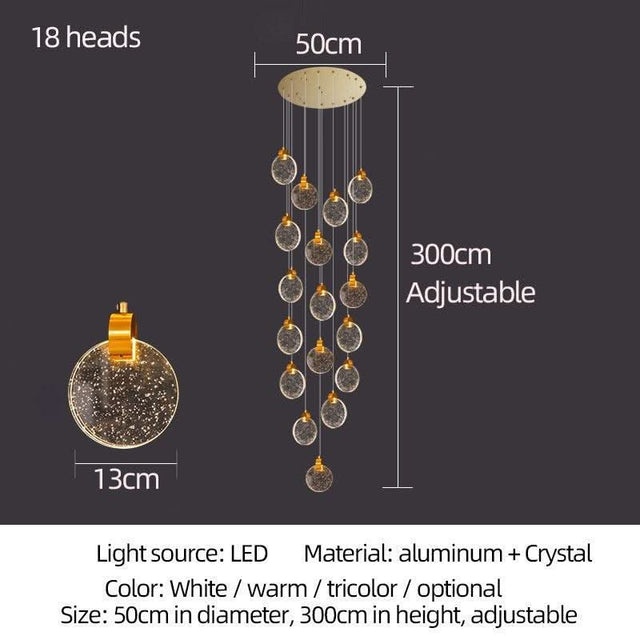 ChandeliersDecor.com-Staircase Chandelier-Crystal Rings Staircase Chandelier: Premium Lighting