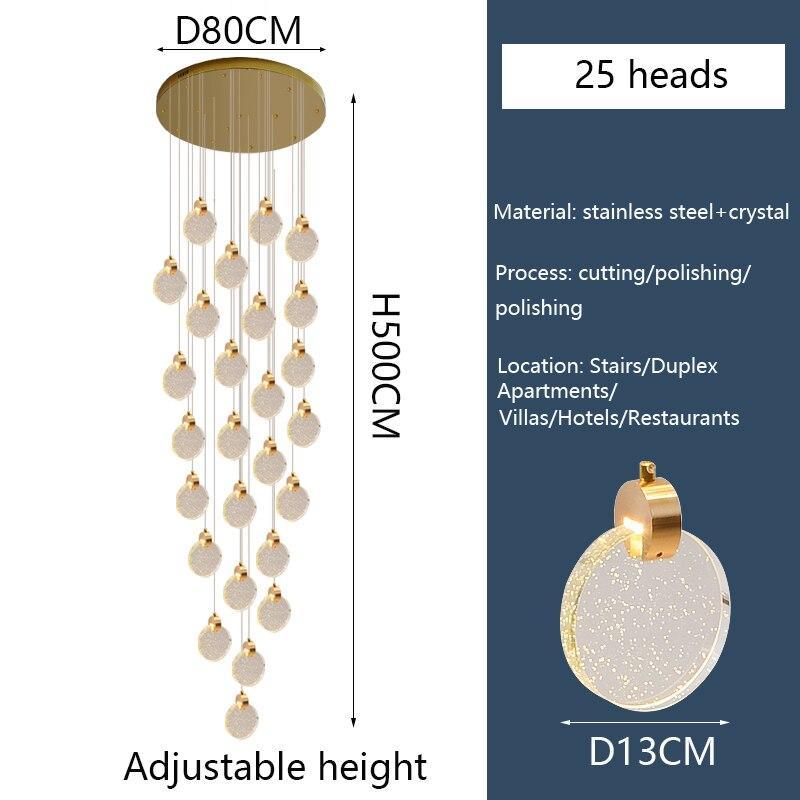 ChandeliersDecor.com-Staircase Chandelier-Crystal Rings Staircase Chandelier: Premium Lighting