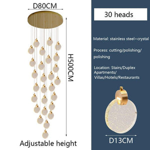 ChandeliersDecor.com-Staircase Chandelier-Crystal Rings Staircase Chandelier: Premium Lighting