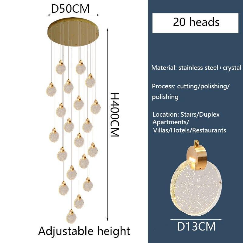 ChandeliersDecor.com-Staircase Chandelier-Crystal Rings Staircase Chandelier: Premium Lighting