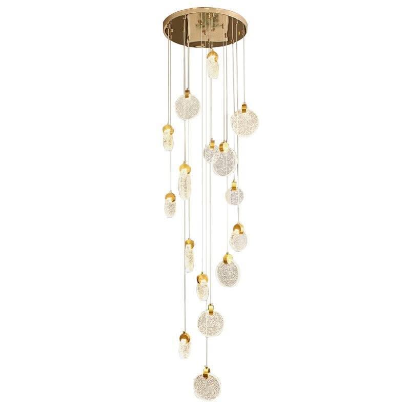 ChandeliersDecor.com-Staircase Chandelier-Crystal Rings Staircase Chandelier: Premium Lighting