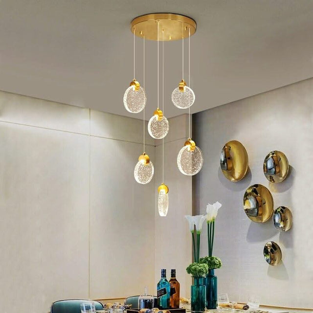 ChandeliersDecor.com-Staircase Chandelier-Crystal Rings Staircase Chandelier: Premium Lighting