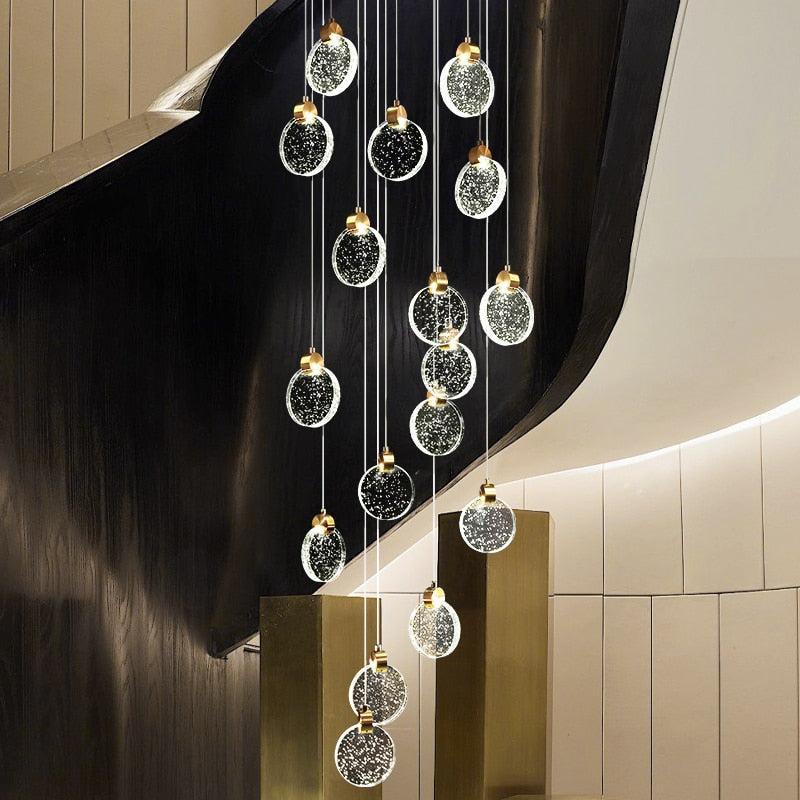 ChandeliersDecor.com-Staircase Chandelier-Crystal Rings Staircase Chandelier: Premium Lighting