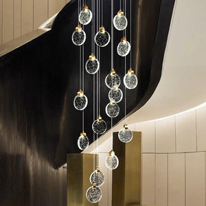 ChandeliersDecor.com-Staircase Chandelier-Crystal Rings Staircase Chandelier: Premium Lighting