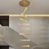 ChandeliersDecor.com-Staircase Chandelier-Crystal Rotating Bars Stairs LED Chandelier
