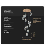 ChandeliersDecor.com-Staircase Chandelier-Crystal Shell Staircase Chandelier - Exquisite Lighting