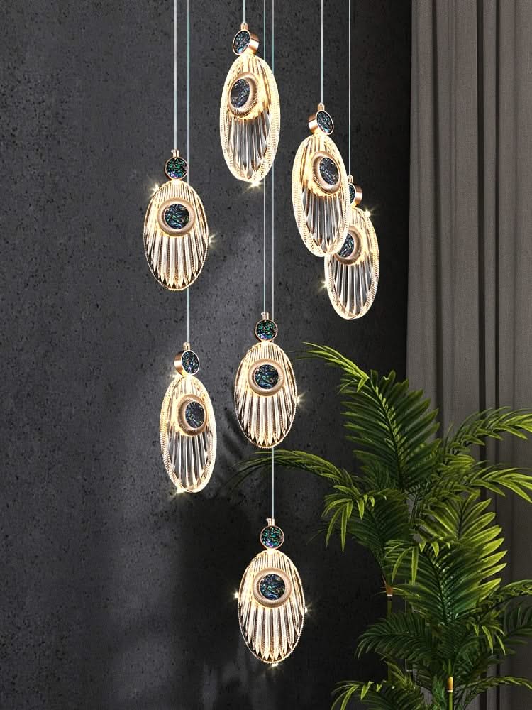 Crystal Shell Staircase Chandelier - Exquisite Lighting-ChandeliersDecor.com
