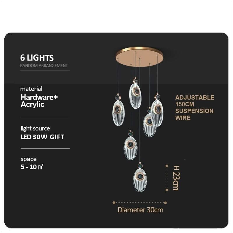 Crystal Shell Staircase Chandelier - Exquisite Lighting-ChandeliersDecor.com