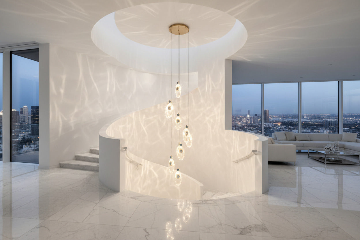 Crystal Shell Staircase Chandelier - Exquisite Lighting-ChandeliersDecor.com