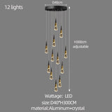 ChandeliersDecor.com-Staircase Chandelier-Crystal Spiral Cones Staircase Chandelier