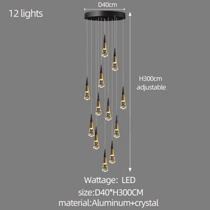 ChandeliersDecor.com-Staircase Chandelier-Crystal Spiral Cones Staircase Chandelier