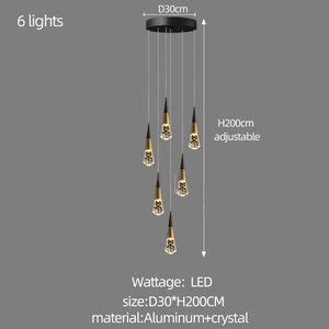 ChandeliersDecor.com-Staircase Chandelier-Crystal Spiral Cones Staircase Chandelier