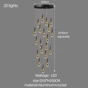 ChandeliersDecor.com-Staircase Chandelier-Crystal Spiral Cones Staircase Chandelier