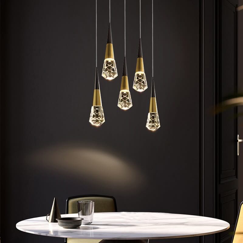 Crystal Spiral Cones Staircase Chandelier-ChandeliersDecor.com