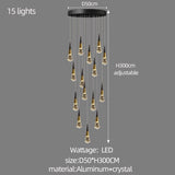 ChandeliersDecor.com-Staircase Chandelier-Crystal Spiral Cones Staircase Chandelier