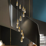 ChandeliersDecor.com-Staircase Chandelier-Crystal Spiral Cones Staircase Chandelier