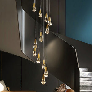 ChandeliersDecor.com-Staircase Chandelier-Crystal Spiral Cones Staircase Chandelier