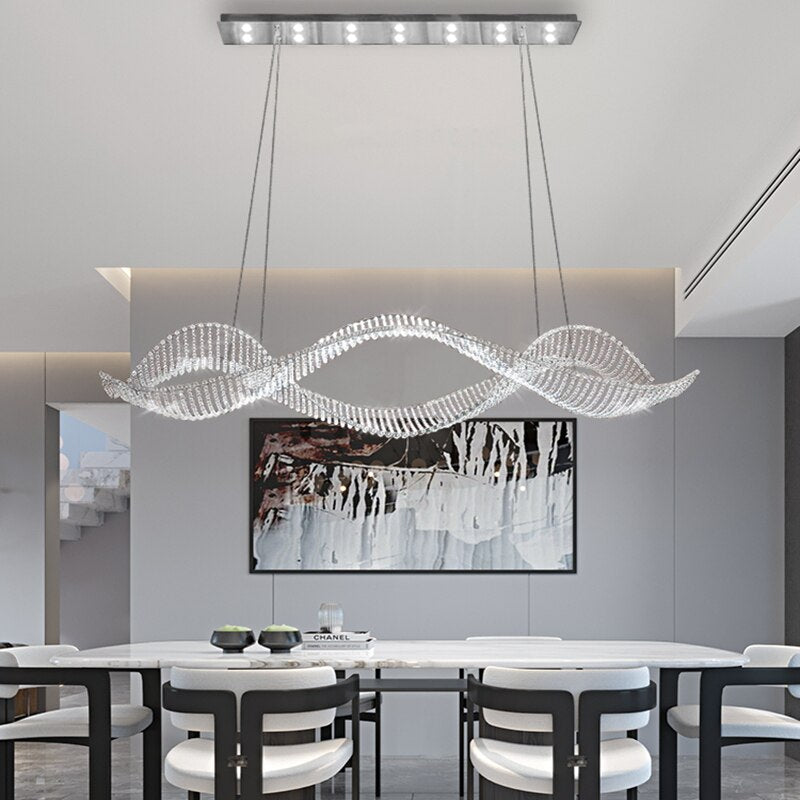 ChandeliersDecor.com-Kitchen Island-Crystal Swirl Chandelier Light