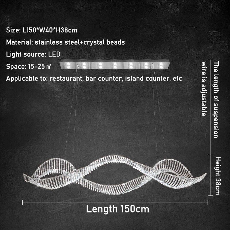 ChandeliersDecor.com-Kitchen Island-Crystal Swirl Chandelier Light