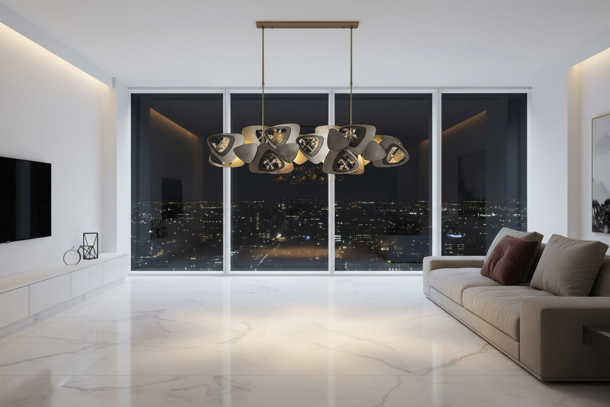 Crystal Triangle Kitchen Island Lighting Chandelier-ChandeliersDecor.com