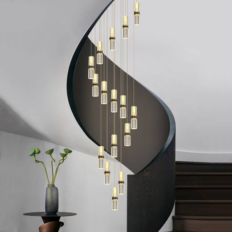 Crystal Tubes Staircase Chandelier: Enhance Your Space-ChandeliersDecor.com