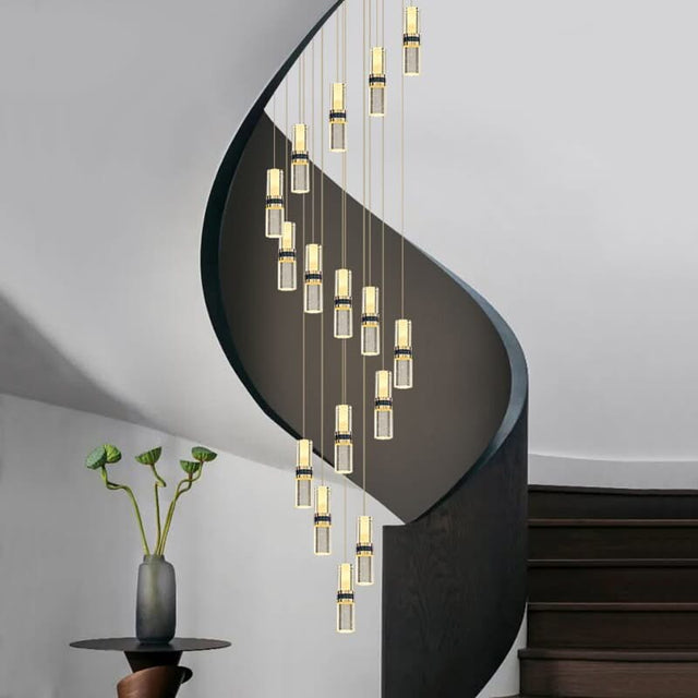 Crystal Tubes Staircase Chandelier: Enhance Your Space-ChandeliersDecor.com