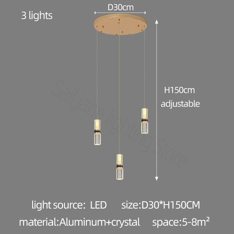 ChandeliersDecor.com-Staircase Chandelier-Crystal Tubes Staircase Chandelier: Enhance Your Space