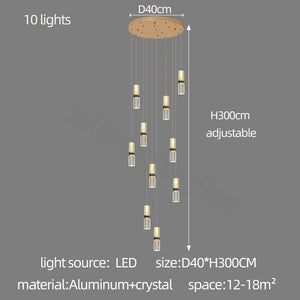 ChandeliersDecor.com-Staircase Chandelier-Crystal Tubes Staircase Chandelier: Enhance Your Space
