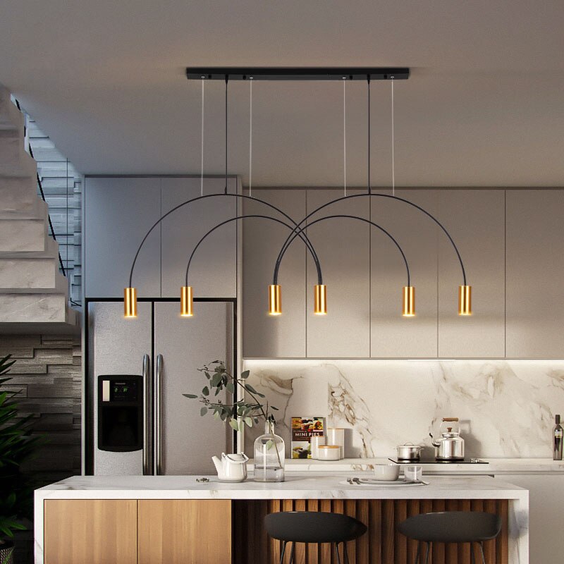 ChandeliersDecor.com-Kitchen Island-Curve Hanging Light - Illuminate in Style