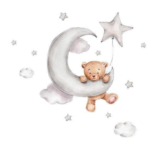 ChandeliersDecor.com-Home Decor Decals-Cute Bear Wall Stickers - Baby Boy Room Nursery Decor
