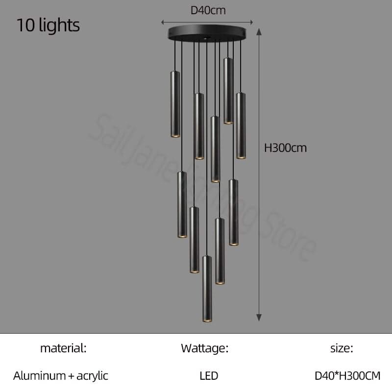 Cylindrical Pendant Staircase Chandelier-ChandeliersDecor.com