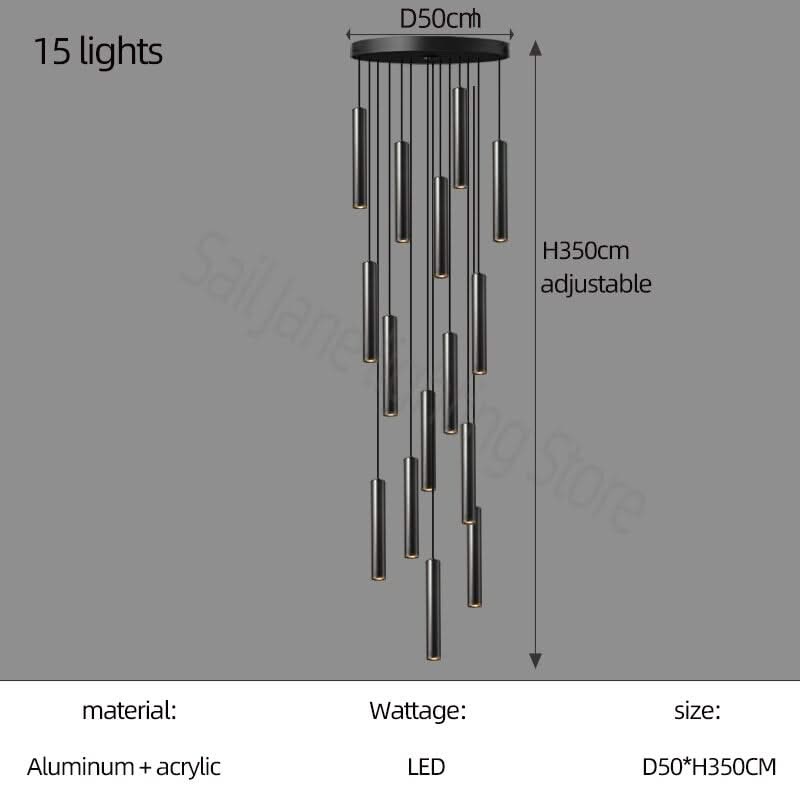 Cylindrical Pendant Staircase Chandelier-ChandeliersDecor.com