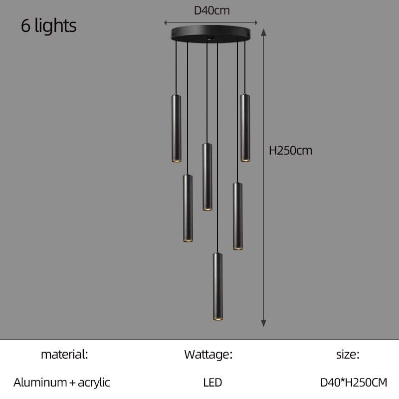 Cylindrical Pendant Staircase Chandelier-ChandeliersDecor.com