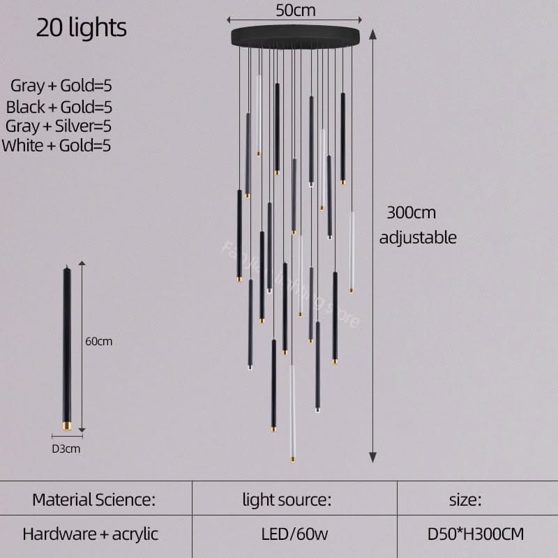 Cylindrical Two Color LED Chandelier - Dazzling Illumination-ChandeliersDecor.com