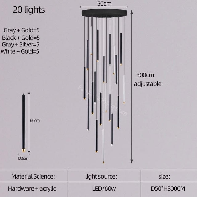 Cylindrical Two Color LED Chandelier - Dazzling Illumination-ChandeliersDecor.com