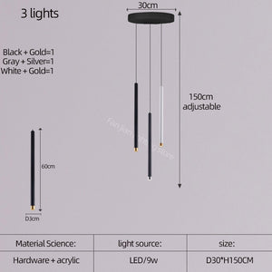 ChandeliersDecor.com-Staircase Chandelier-Cylindrical Two Color LED Chandelier - Dazzling Illumination