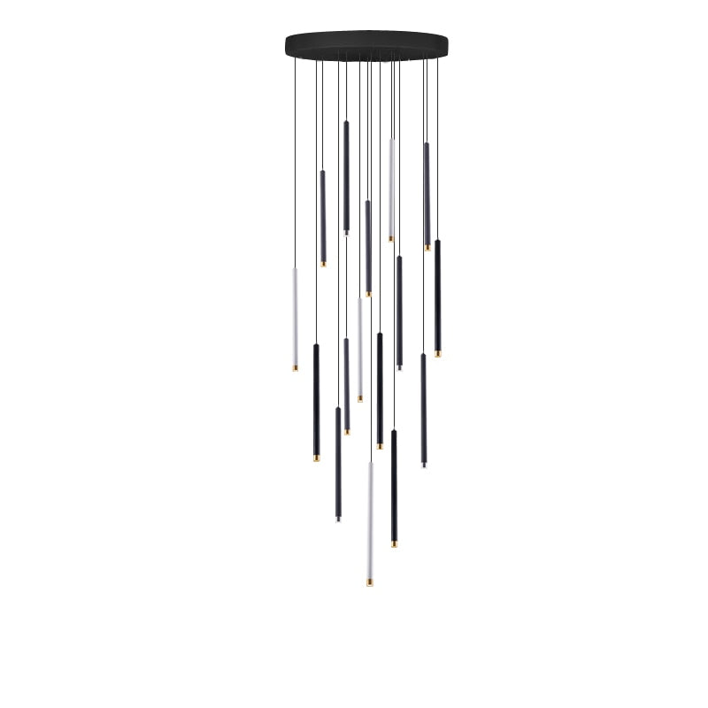 ChandeliersDecor.com-Staircase Chandelier-Cylindrical Two Color LED Chandelier - Dazzling Illumination
