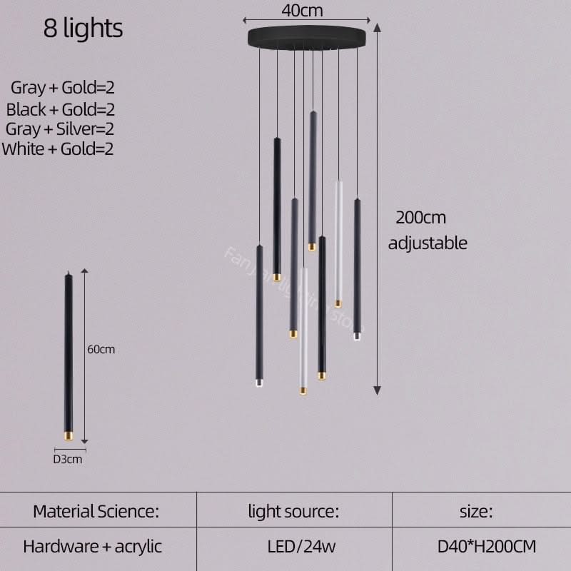 Cylindrical Two Color LED Chandelier - Dazzling Illumination-ChandeliersDecor.com