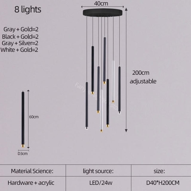 Cylindrical Two Color LED Chandelier - Dazzling Illumination-ChandeliersDecor.com