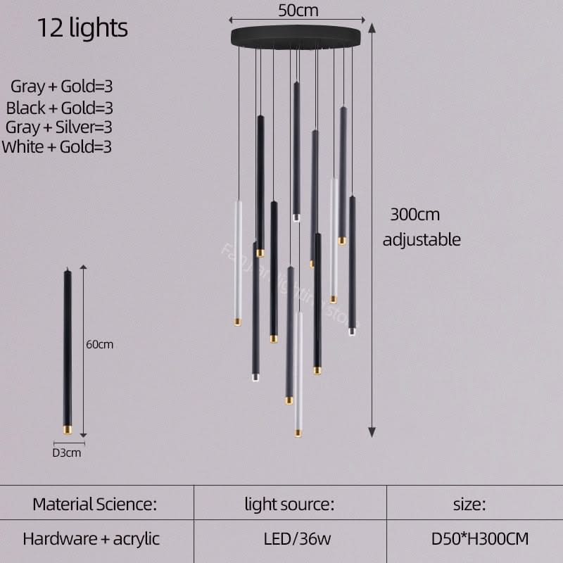 Cylindrical Two Color LED Chandelier - Dazzling Illumination-ChandeliersDecor.com