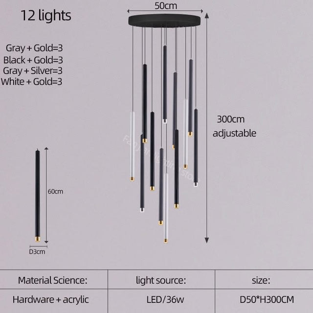 Cylindrical Two Color LED Chandelier - Dazzling Illumination-ChandeliersDecor.com